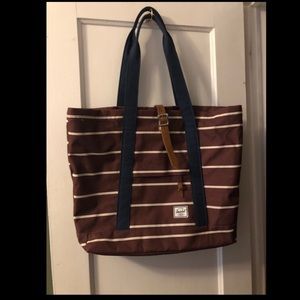 Herschel brown and white striped bag